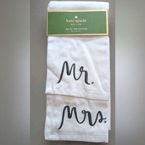 Kate Spade White 'Mr. and Mrs.' Napkin Set